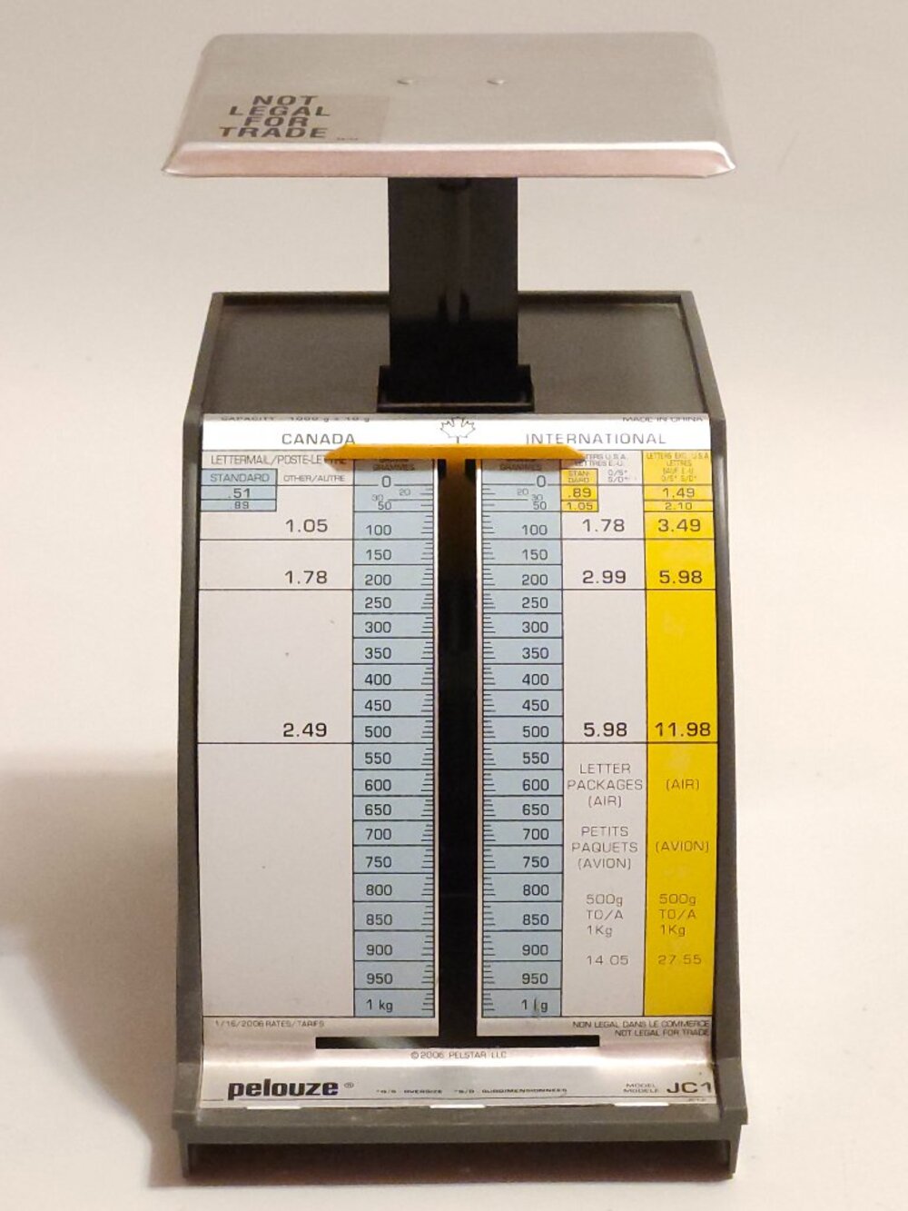 Pelouze Deluxe Manual 1000g Office Home Postal Scale
